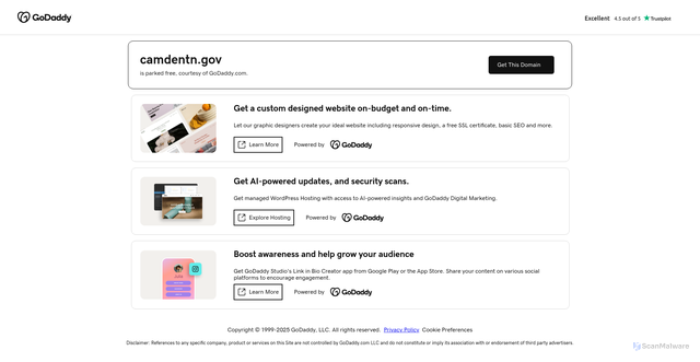Security scan screenshot of https://camdentn.gov/