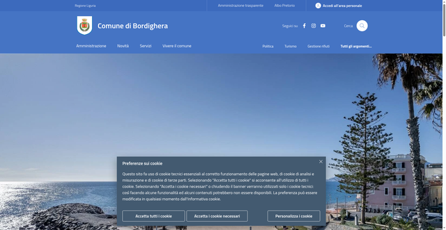 Security scan screenshot of https://www.comune.bordighera.im.it