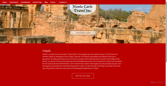 Security scan screenshot of https://www.travelwithmontecarlo.com/location/tripoli