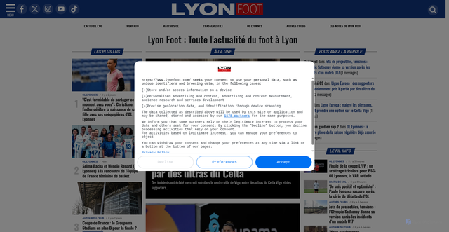 Security scan screenshot of https://www.lyonfoot.com/