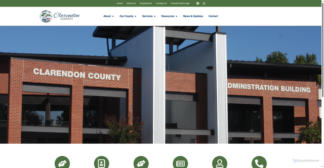 Security scan screenshot of https://www.clarendoncountygov.org/