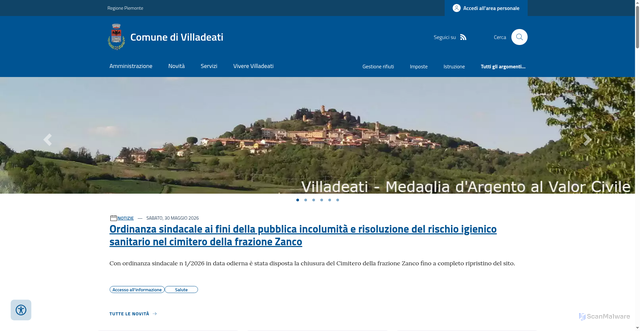 Security scan screenshot of https://www.comune.villadeati.al.it