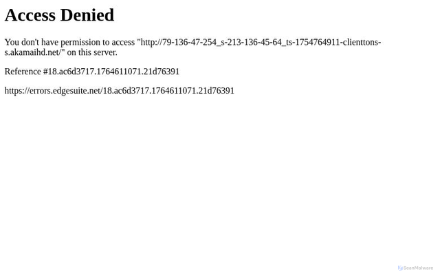 Security scan screenshot of https://79-136-47-254_s-213-136-45-64_ts-1754764911-clienttons-s.akamaihd.net/