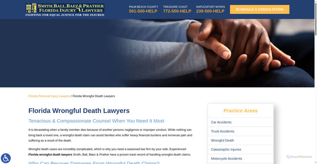 Security scan screenshot of https://www.smithball.com/florida-wrongful-death-lawyers/