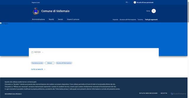 Security scan screenshot of https://www.comune.vallemaio.fr.it/