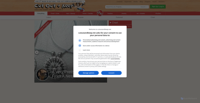 Security scan screenshot of https://www.cutoutandkeep.net