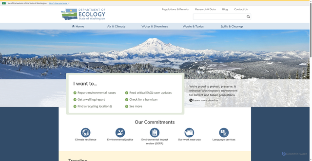 Security scan screenshot of https://ecology.wa.gov