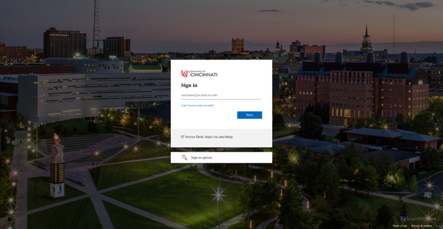 Security scan screenshot of https://mailuc-my.sharepoint.com