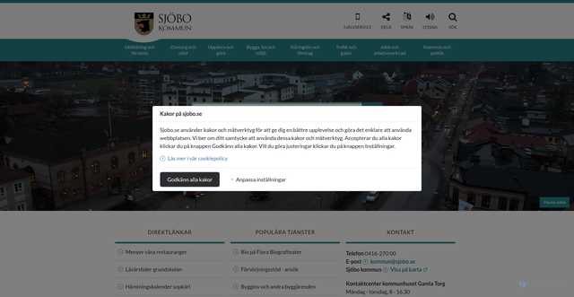 Security scan screenshot of https://www.sjobo.se/