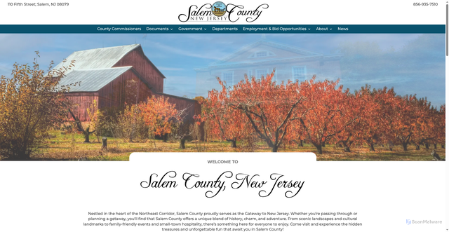 Security scan screenshot of https://www.salemcountynj.gov/