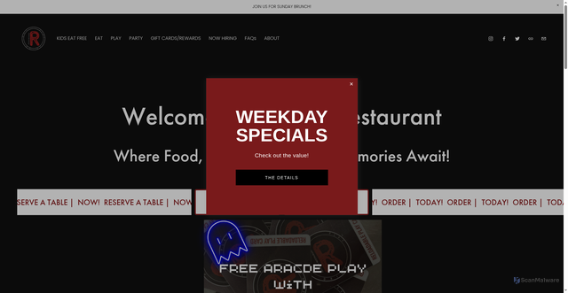Security scan screenshot of https://www.reunionrestaurant.com/