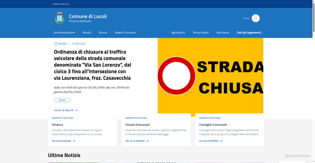 Security scan screenshot of https://comune.lucoli.aq.it/
