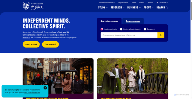 Security scan screenshot of https://www.york.ac.uk/