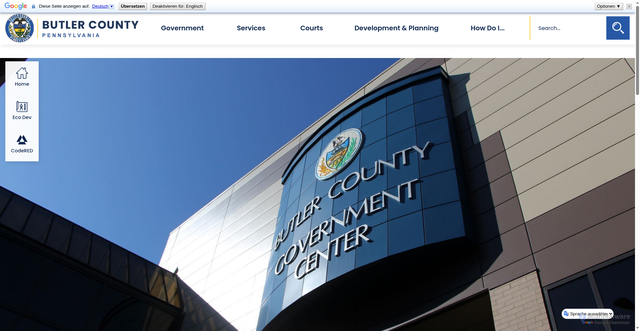 Security scan screenshot of https://butlercountypa.gov/