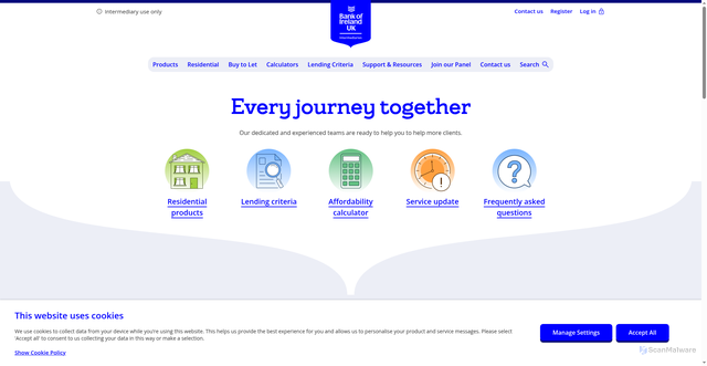 Security scan screenshot of https://www.bankofireland4intermediaries.co.uk