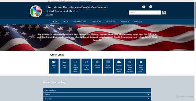 Security scan screenshot of https://www.ibwc.gov/