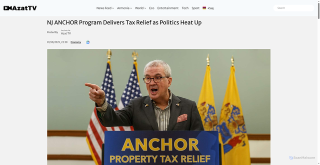 Security scan screenshot of https://azat.tv/en/nj-anchor-program-tax-relief-politics/