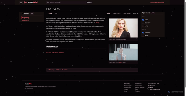 Security scan screenshot of musewiki.org