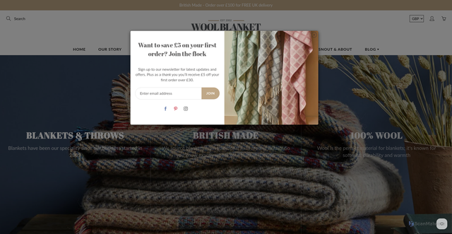 Security scan screenshot of https://www.woolblanketonline.co.uk