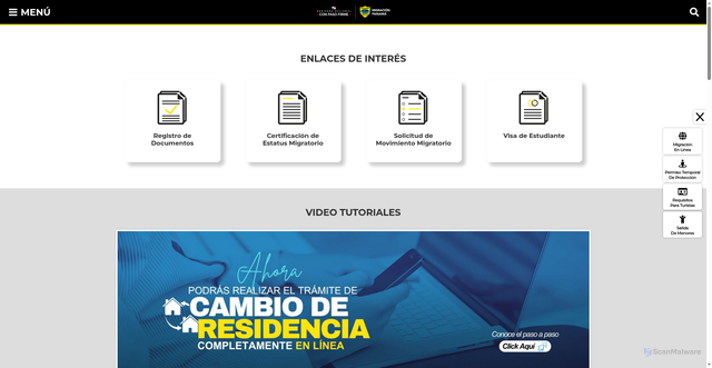 Security scan screenshot of https://www.migracion.gob.pa/