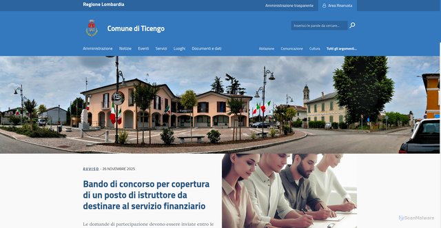 Security scan screenshot of https://www.comune.ticengo.cr.it/