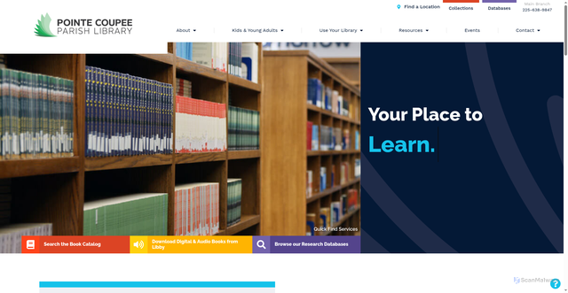 Security scan screenshot of https://www.pointe-coupee.lib.la.us/