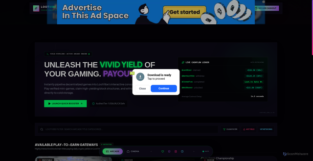 Security scan screenshot of http://lootvibe-3mk.pages.dev/