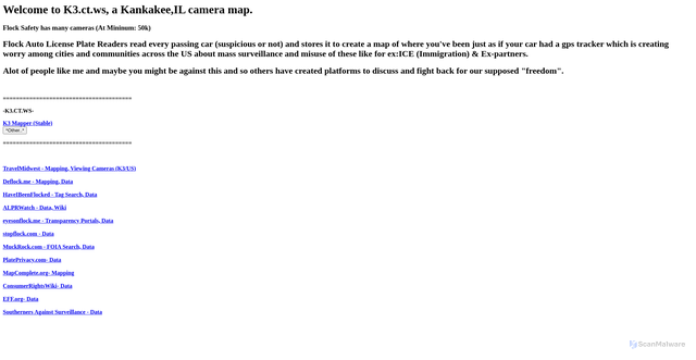 Security scan screenshot of https://k3.ct.ws/