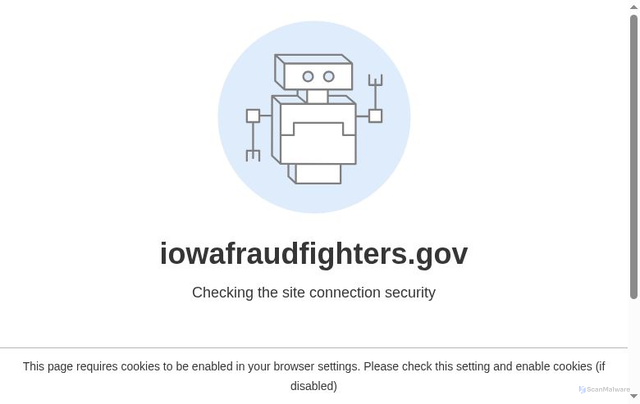 Security scan screenshot of https://iowafraudfighters.gov/