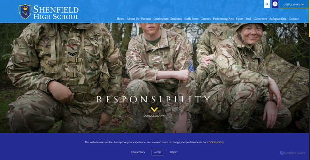 Security scan screenshot of http://www.shenfield.essex.sch.uk
