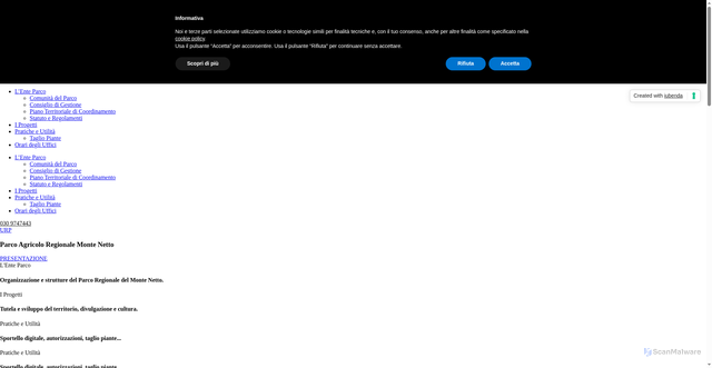 Security scan screenshot of https://www.parcomontenetto.it/