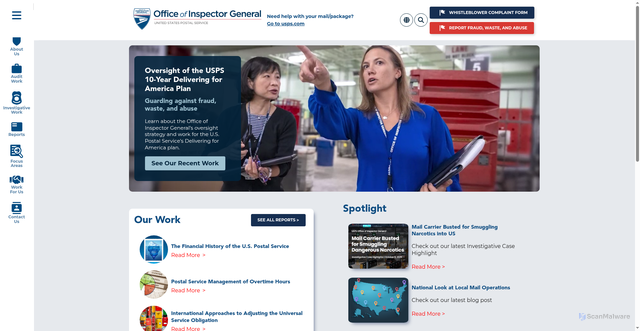 Security scan screenshot of https://www.uspsoig.gov/