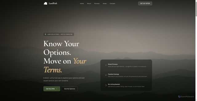 Security scan screenshot of https://landpathsc.com/