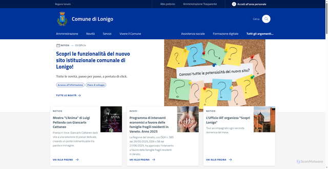 Security scan screenshot of https://www.comune.lonigo.vi.it/