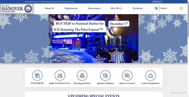 Security scan screenshot of https://hanoverboroughpa.gov/