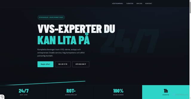 Security scan screenshot of https://vvs-extra.se