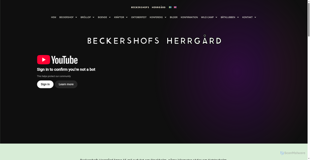 Security scan screenshot of https://beckershof.se