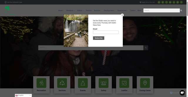 Security scan screenshot of https://dublinohiousa.gov/
