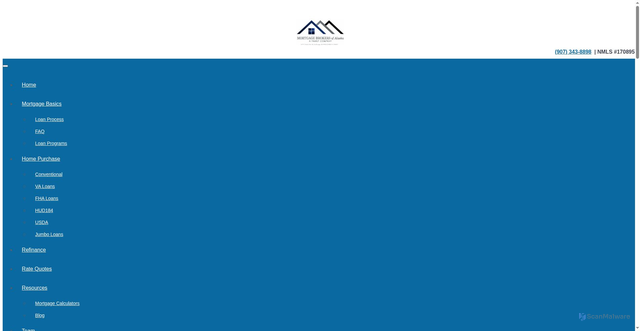 Security scan screenshot of https://www.mortgagebrokersofalaska.com/