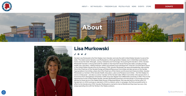 Security scan screenshot of https://alaskagop.net/profile/us-senator-2/