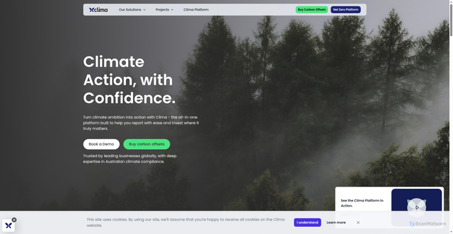Security scan screenshot of https://www.clima.com.au/