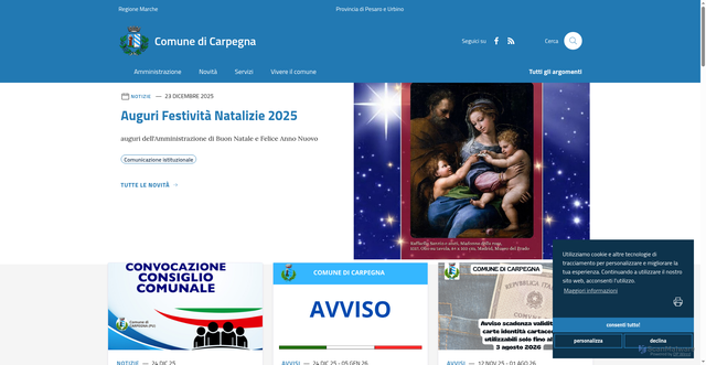 Security scan screenshot of https://www.comune.carpegna.pu.it/
