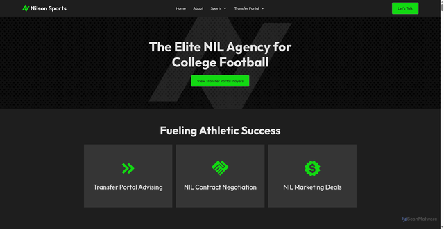 Security scan screenshot of https://www.nilsonsports.com/football