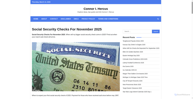 Security scan screenshot of https://connorihercus.pages.dev/yyqcj-social-security-checks-for-november-2025-qsrgu/