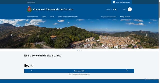 Security scan screenshot of https://www.comune.alessandriadelcarretto.cs.it/