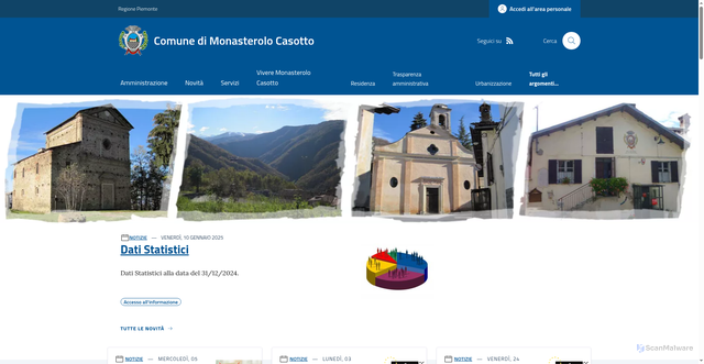 Security scan screenshot of https://www.comune.monasterolocasotto.cn.it/