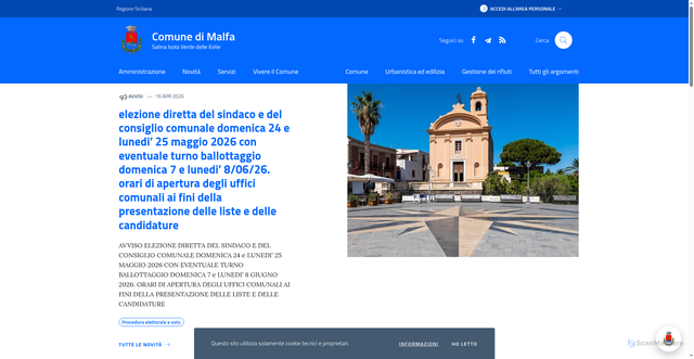 Security scan screenshot of https://www.comune.malfa.me.it