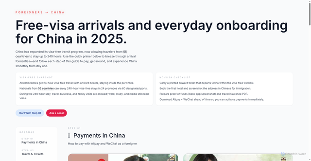 Security scan screenshot of https://traveltochina.net/