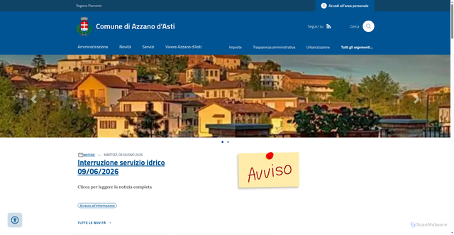 Security scan screenshot of https://www.comune.azzanodasti.at.it