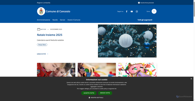 Security scan screenshot of https://www.comune.concesio.brescia.it/it
